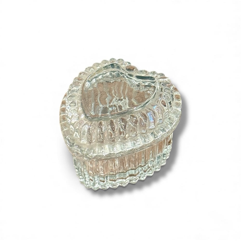 Mini Heart-Shaped Glass Trinket Box